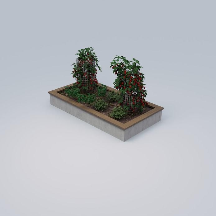 DESIGNFORMS 4 x 8 x 1 Garden Bed with Wood Cap