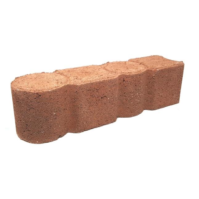 Geometric 12-in L x 4-in W x 3-in H Red Concrete Straight Edging Stone