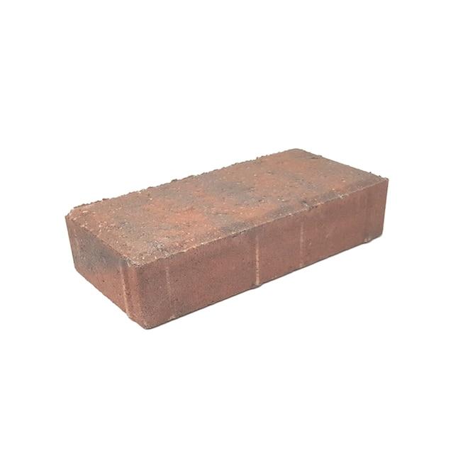 Holland 8-in L x 4-in W x 2-in H Red/Charcoal Concrete Interlocking Patio Stone