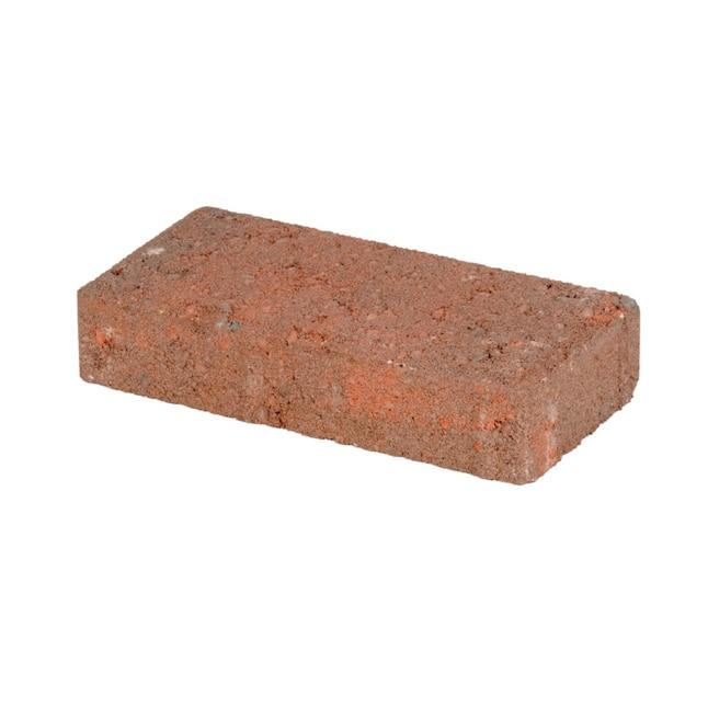 Holland 8-in L x 4-in W x 2-in H Red/Charcoal Concrete Paver