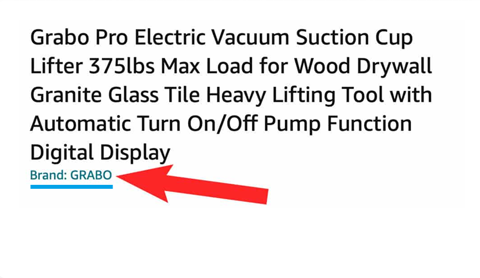 The Brand Name “GRABO®” (All Caps) Must Be Used In The Listing Title When Advertising The Tool.