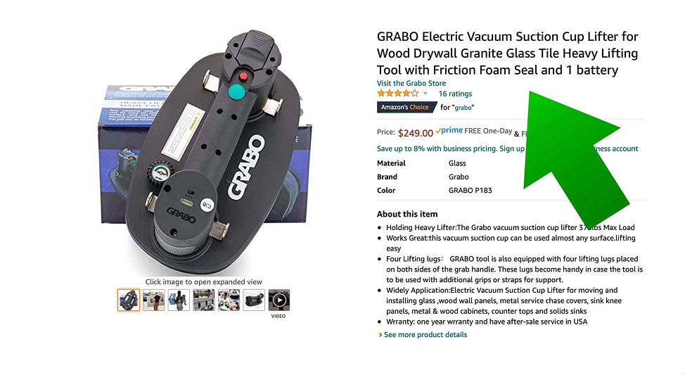Clearly Specify GRABO® Kit Contents: Model, Accessories, And Battery Count in Listing