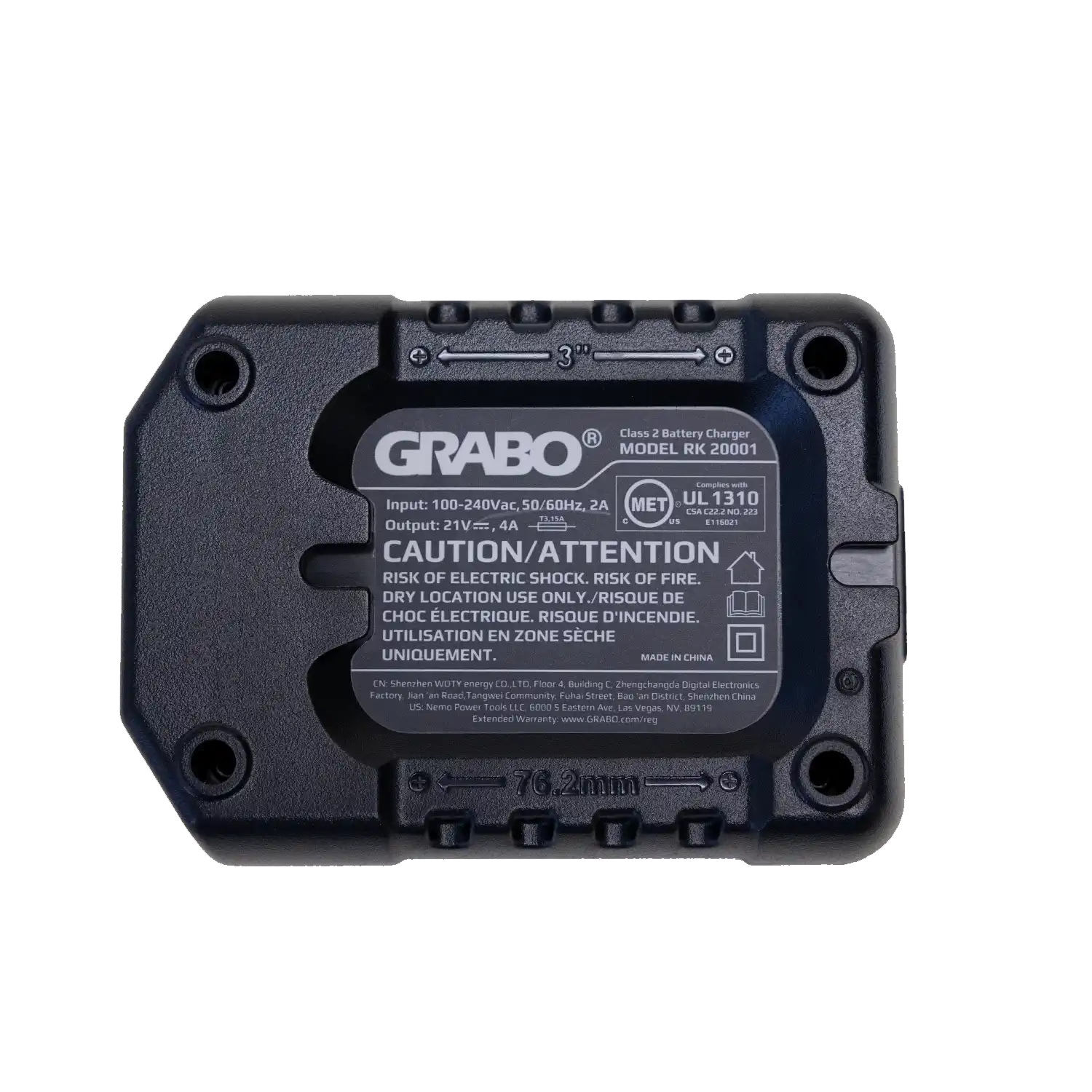 GRABO 20V / 18V 5.2Ah Battery Charger - view 6