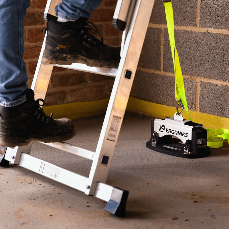 Ergoniks Ladder Anchor in use on site