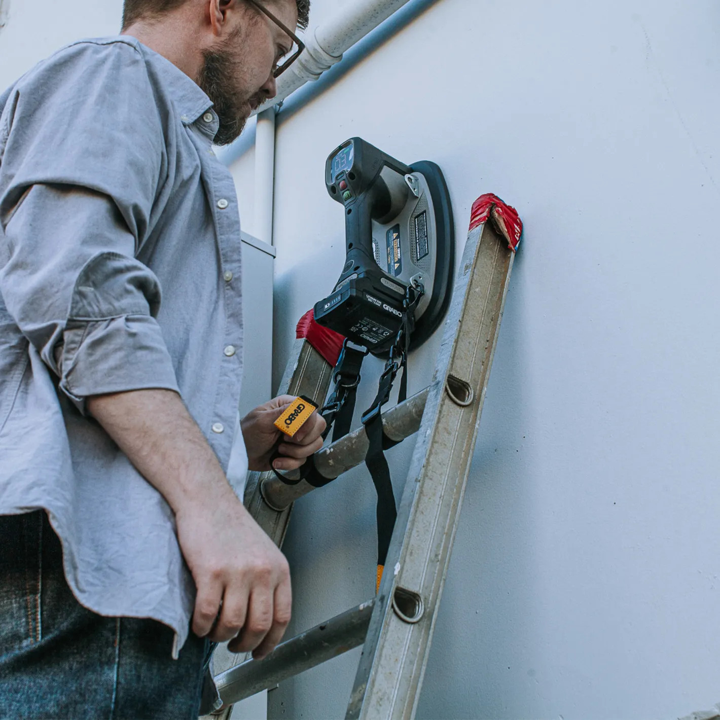 GRABO Ladder Anchor Straps in use - view 4